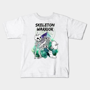 Skeleton Warrior DnD fantasy character Kids T-Shirt